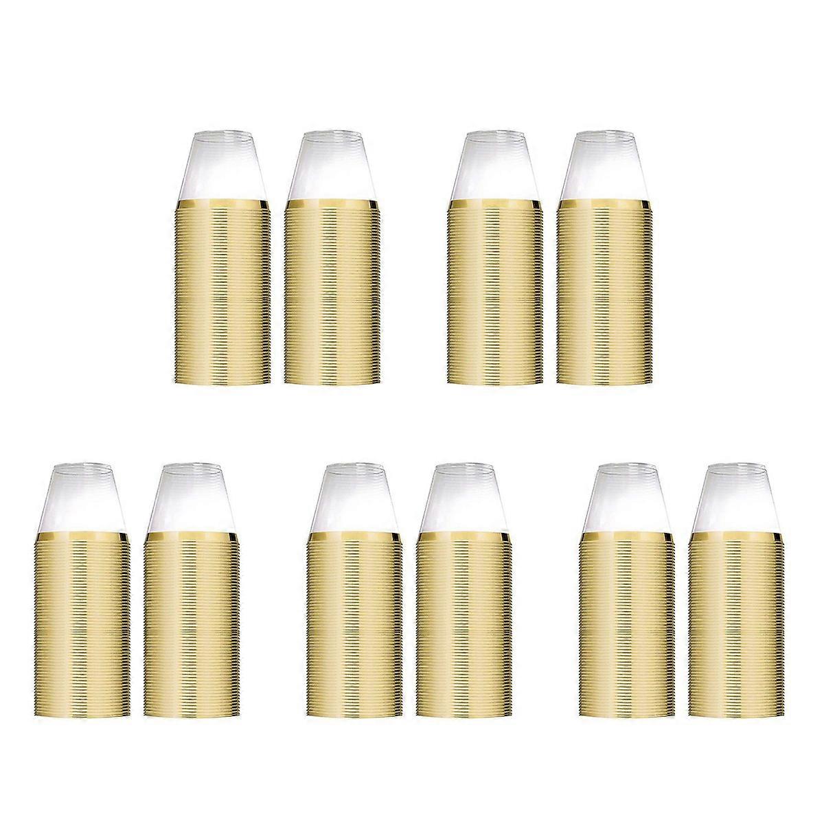 Golden Plastic Cups 9 Oz Disposable Cup Transparent Plastic Cup