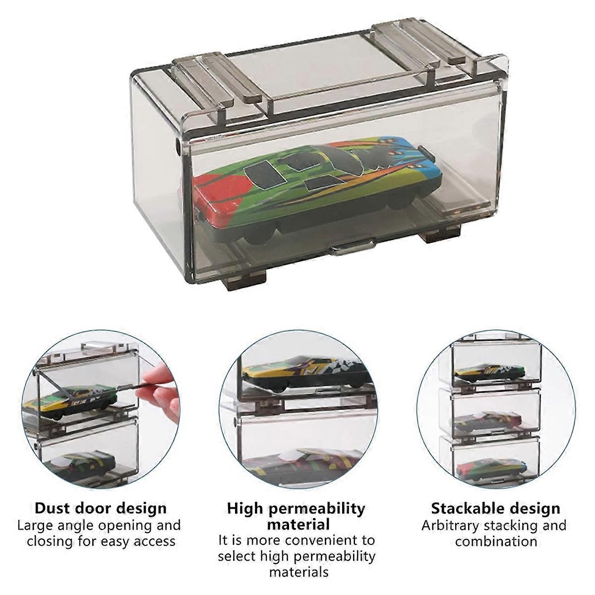 10Pcs Clear Acrylic Display Case for Car Mold, B