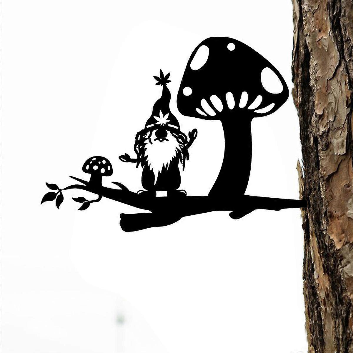 1PC Dwarf and Mushrooms Garden Stake Outdoor Decoration for Tree