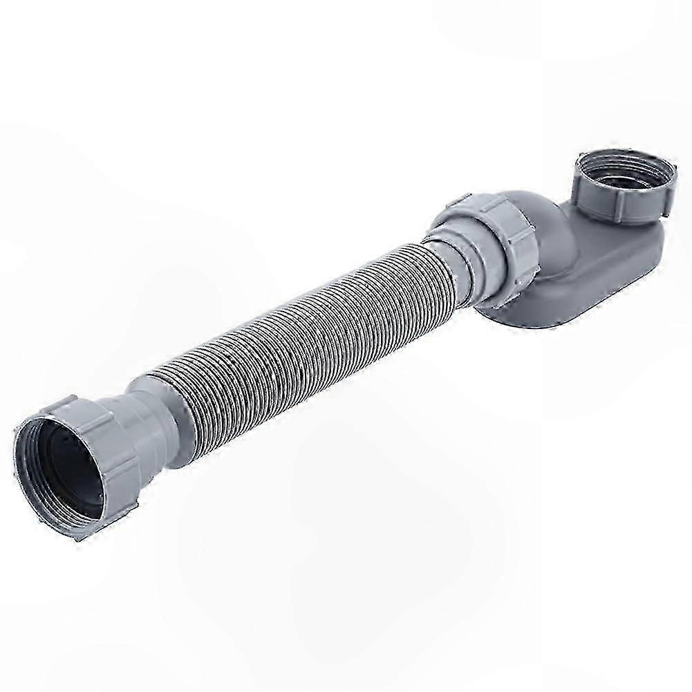 Flexible Bathtub Drain Pipe with Low Profile Siphon Design for Freestanding Baths