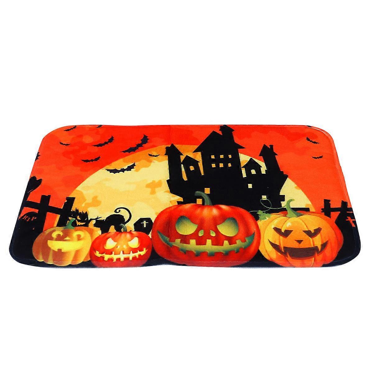 Halloween Anti-Slip Bath Mat for Bathroom Use 1Pcs Multi-Color Pumpkin Pattern