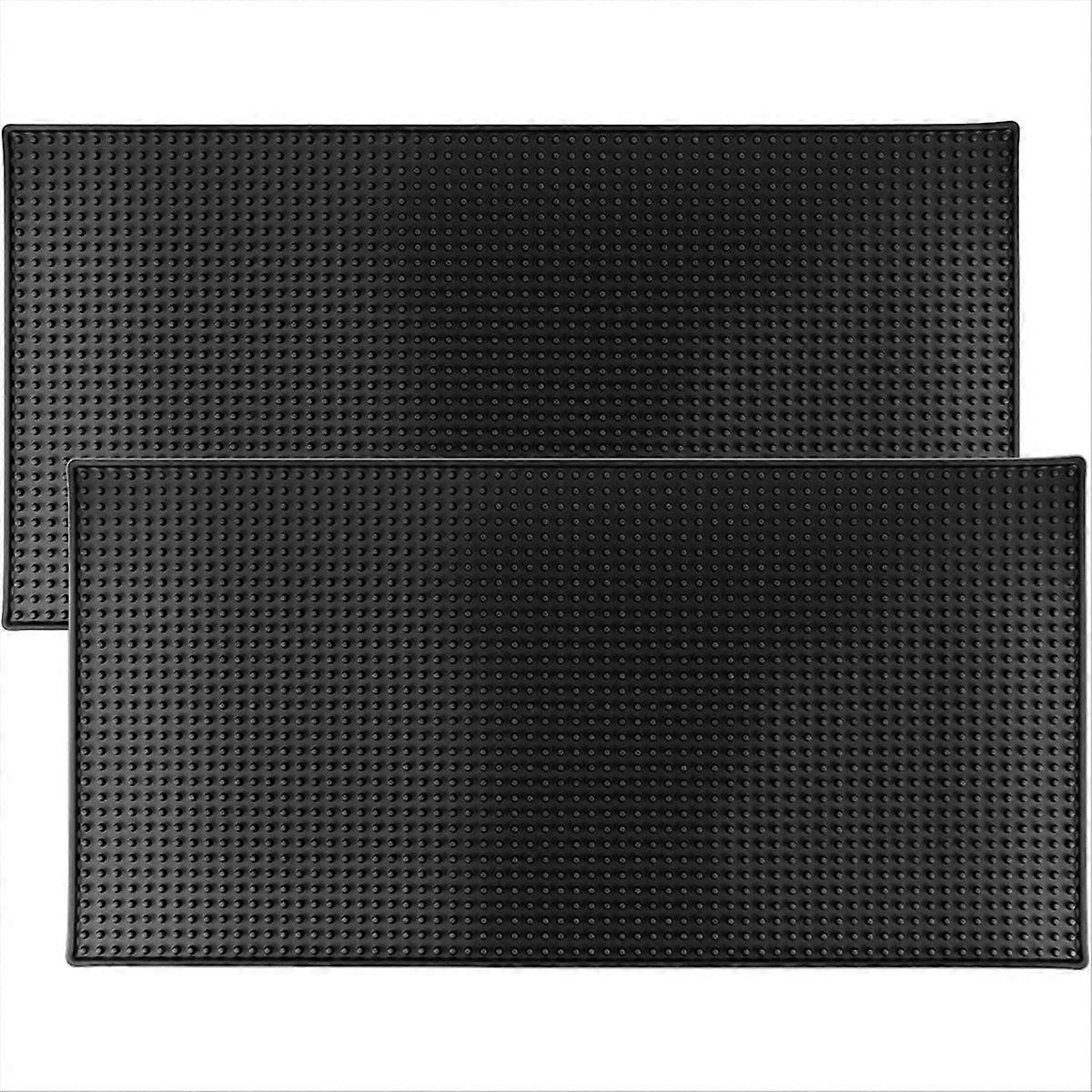 Rubber Bar Mat, 2 Pack 24" X 12" Heavy-Duty Non-Slip Bar Mat, Extra Large Dish Drying Spill Matting