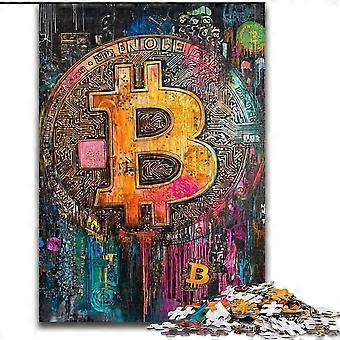 Jigsaw Puzzle for Adults& Teens Graffiti Bitcoin Teenager Puzzles,Fun Games Wall Decoration Unique Birthday And Xmas Gifts - PT 5005