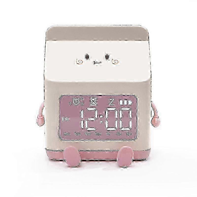 2025 Cartoon Fun Milk Box LED Digital Display Countdown Alarm Clock