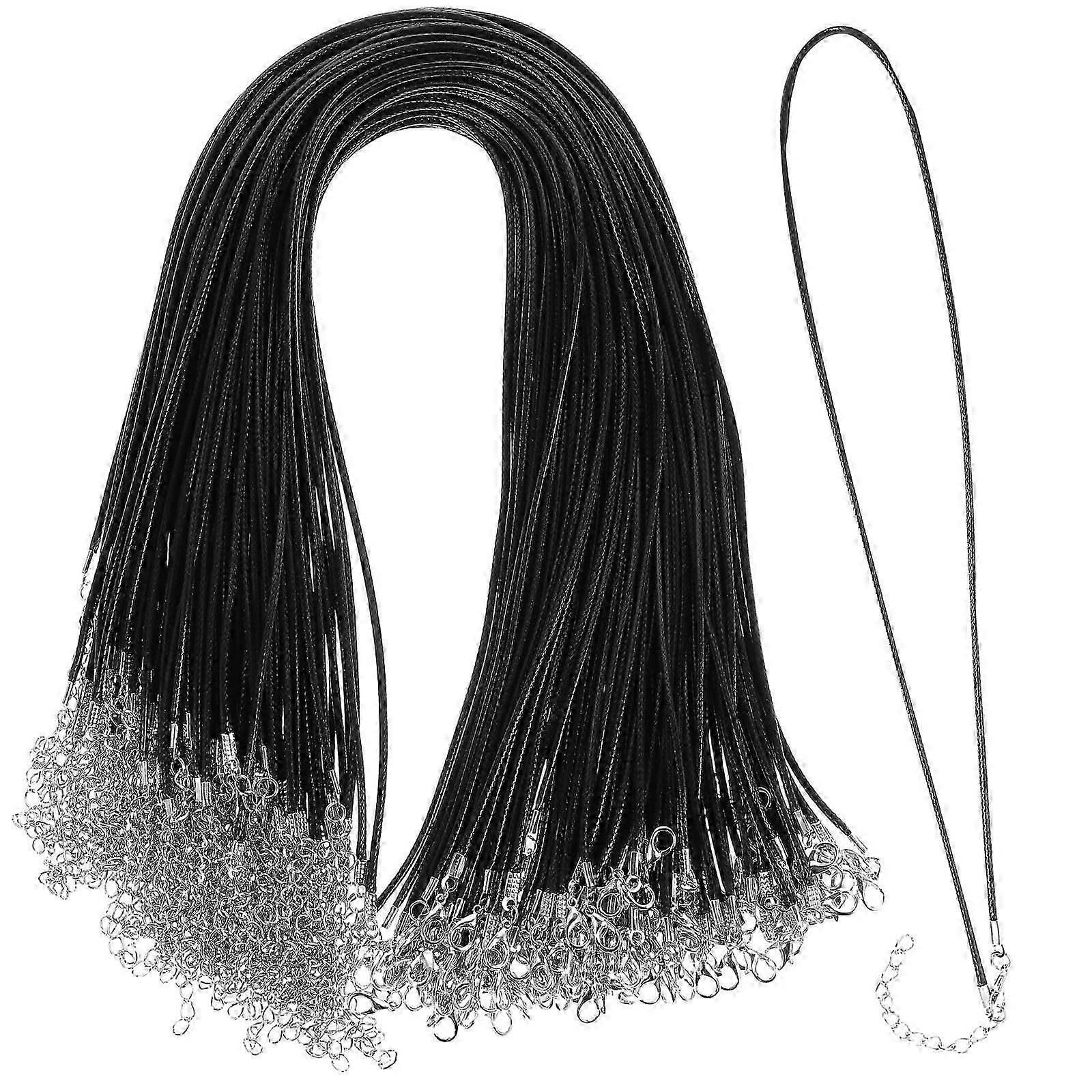 100Pcs Jewelry Making Cord Leather Necklace Cord Necklace Cord with Clasp Wax Cord for Necklace Making