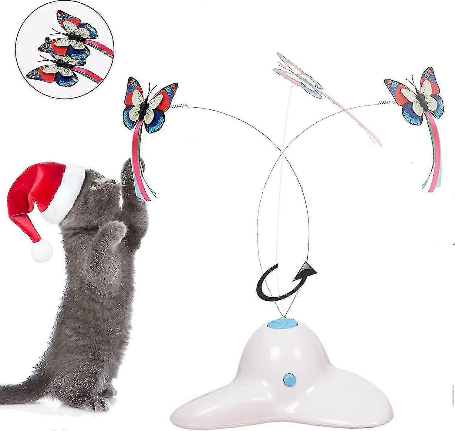 Cat Toy Indoor Interactive Play Teaser Cat Toy With 360electric Rotating Butterfly Multi-color Optional