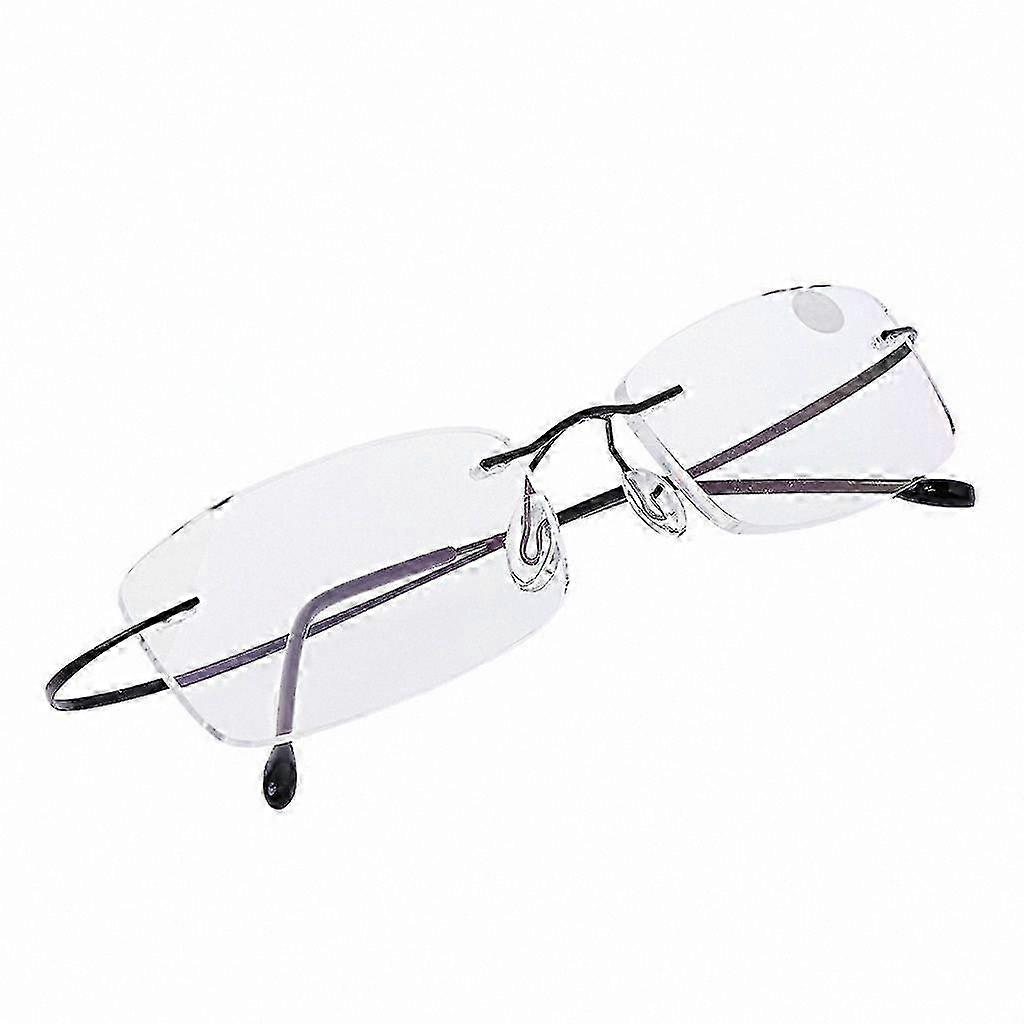 Unisex Rimless Reading Glasses with Titanium Frame +1.0 to +3.5 Diopter Compact Lightweight Design