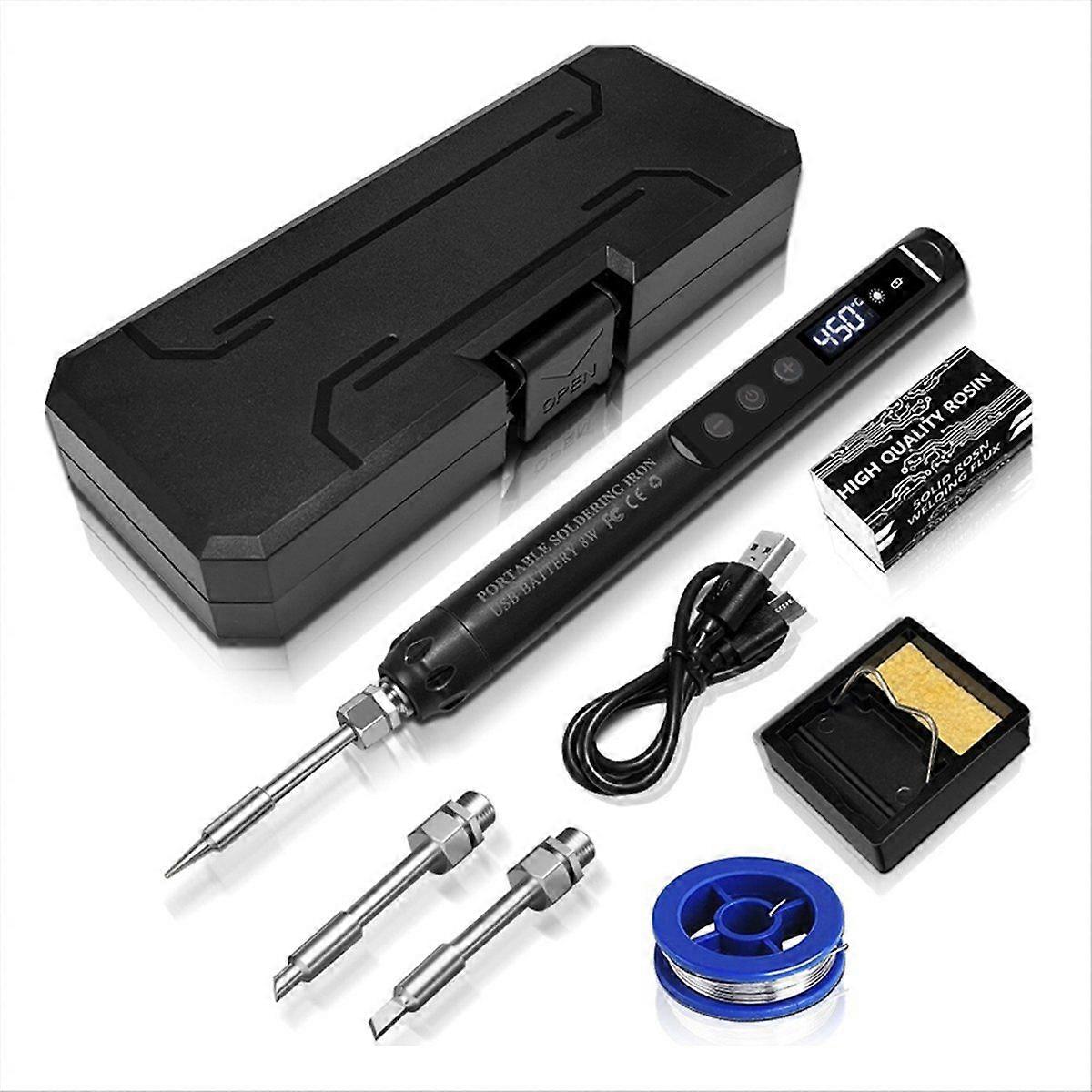 USB Soldering Iron Set Intelligent Temperature Adjustable Fast Heating Setting Cordless Electric So