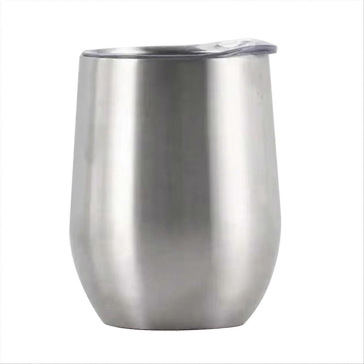 Eggshell Cup Double-layer Stainless Steel Insulated Cup Silver