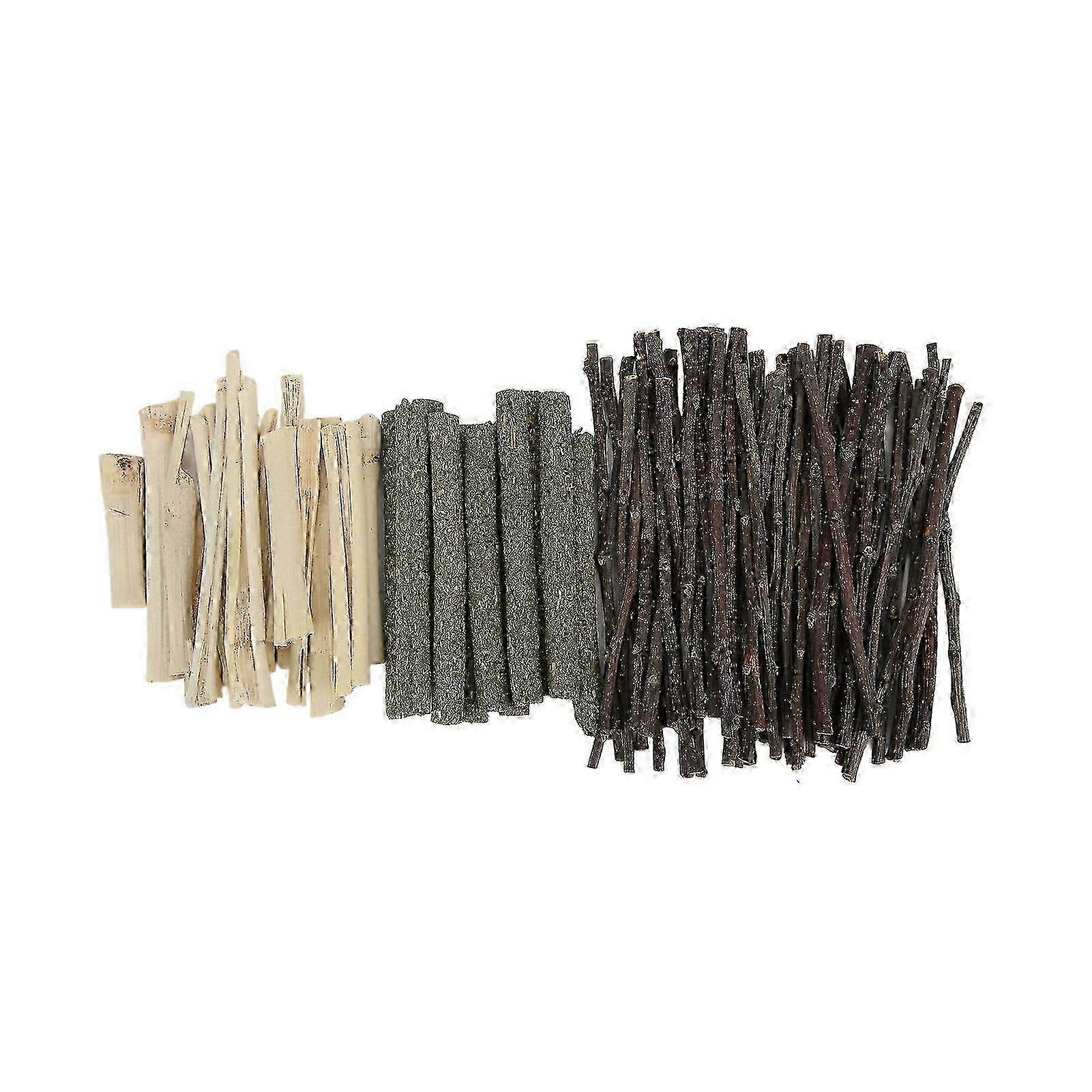 Hamster Chew Toy Set Safe Non-Toxic Apple Branch Grass Stick Sweet Bamboo Mixed Molar Sticks 300g