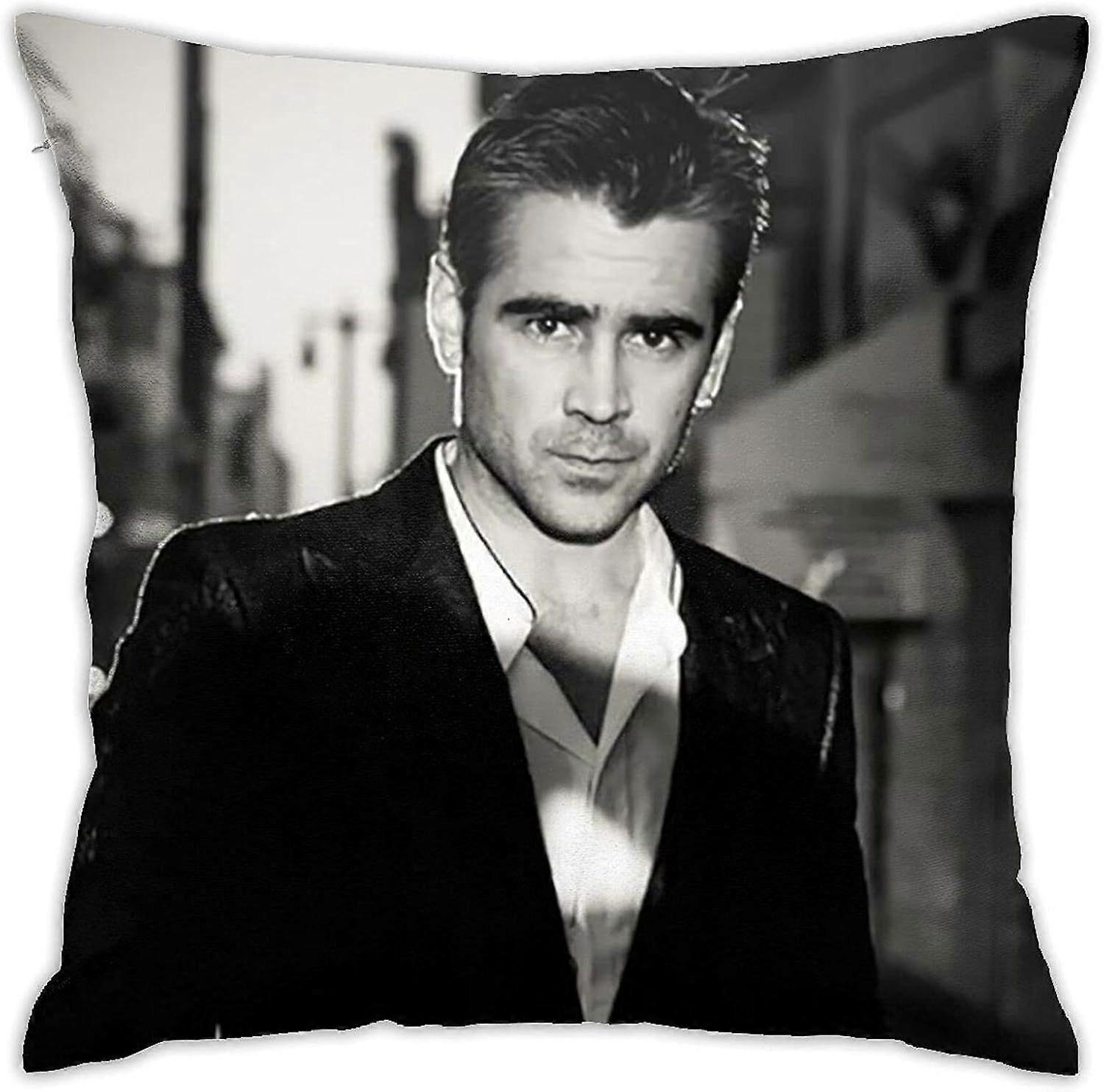 n89コリンファレル枕カバー枕カバーSoftクッションカバー装飾スロー枕ソファ車の正方形の枕カバーホームベッドの装飾(18x18in)-TB3089