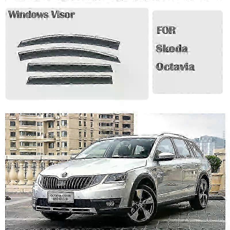 Exquisite Suitable for Skoda Octavia Combi 2018-2020 Window Visors Rain Guard Windows Rain Cover Deflector Awning Shield Vent Guard Shade Cover