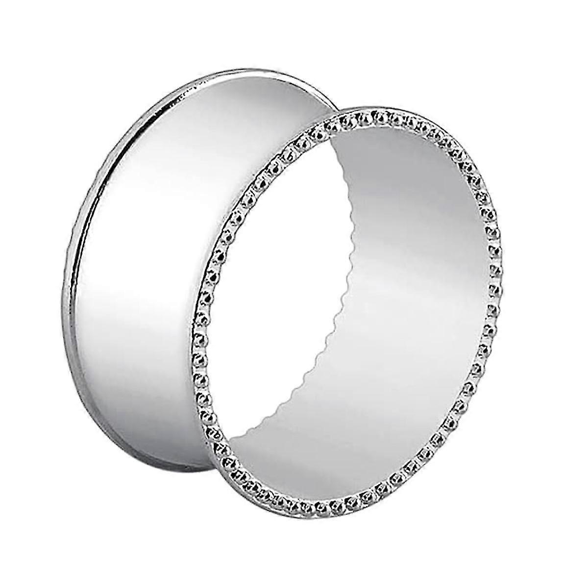 12 pezzi d'argento a forma di tamburo perline lato tovagliolo anelli delicati fibbie tovagliolo