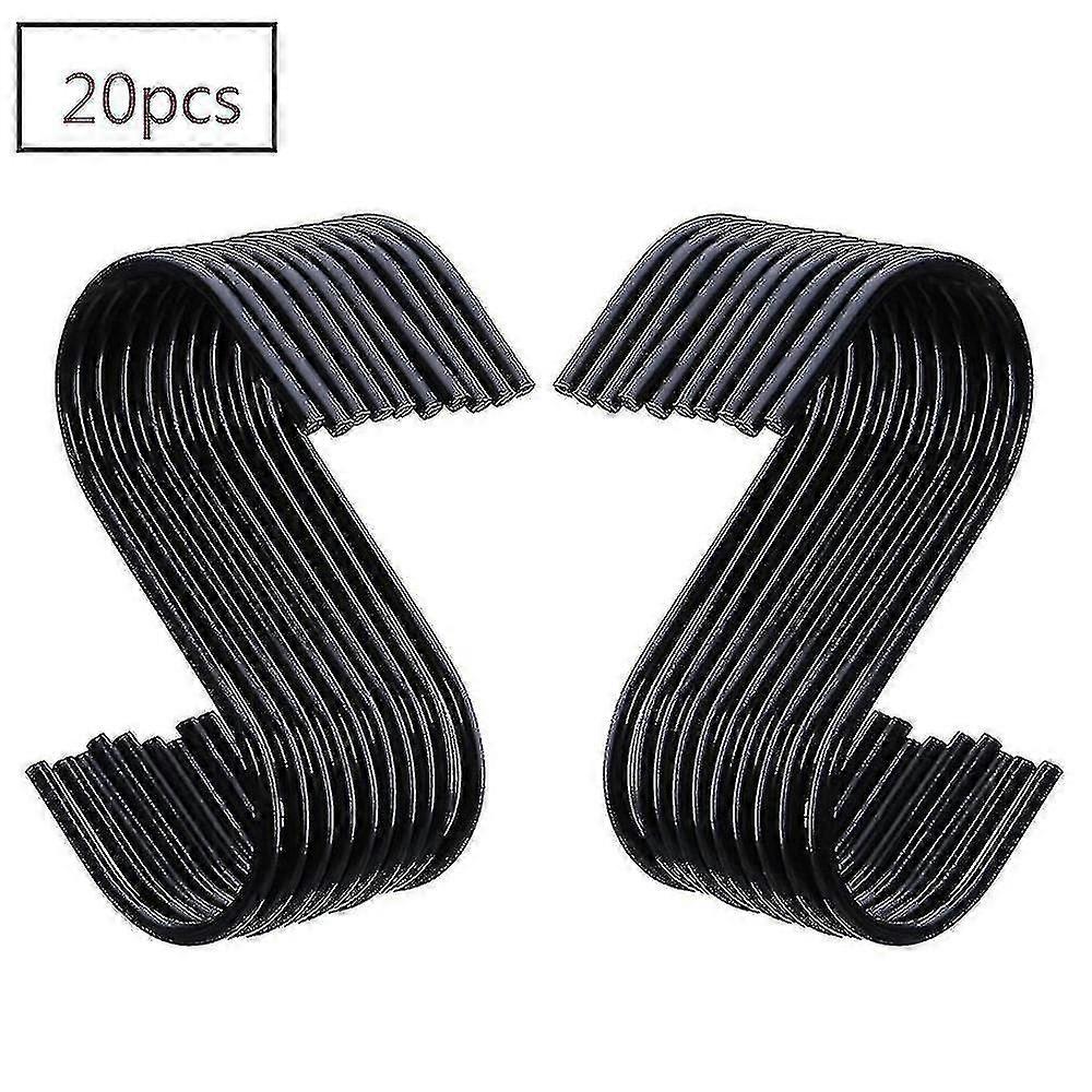 Black S Hooks - 20 Pack S Hanging Hooks, New Arrival - S Shaped Hooks for Hanging Needs