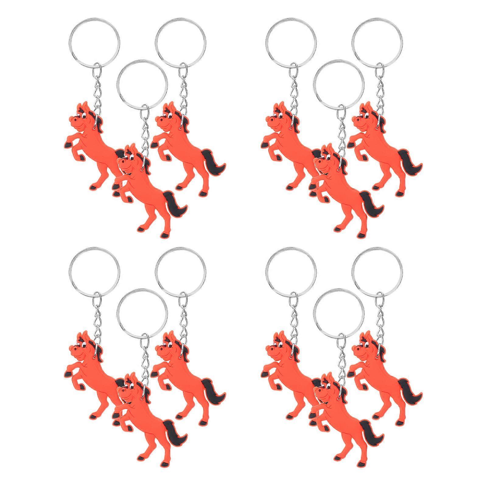 Animal Keychain Cartoon Design Multi Color PVC Zinc Alloy Educational Collectible Versatile Use 12Pack