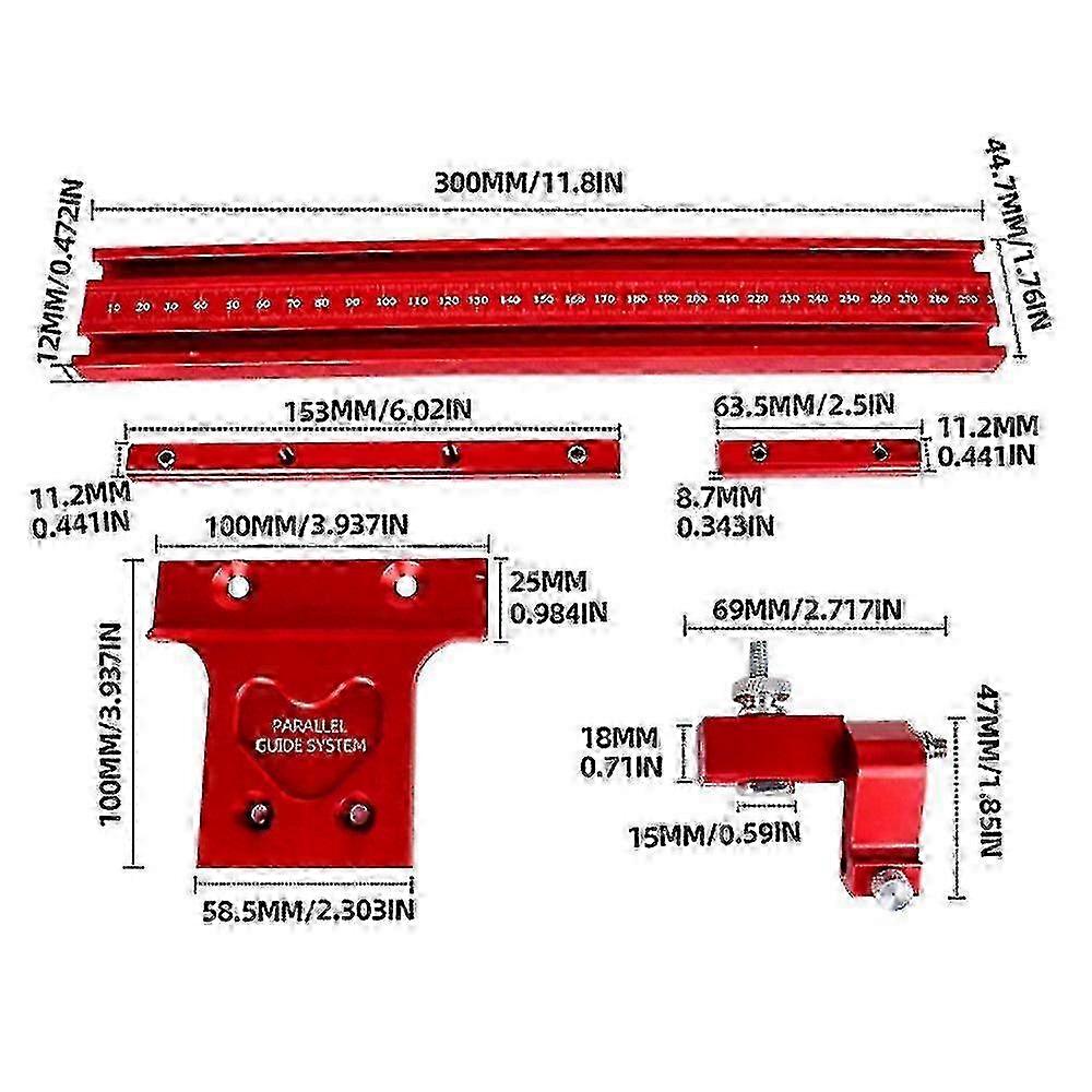 Parallel rail guide system aluminium alloy circular saw track set fixed guide rail bracket for track saw track repeatable cuts