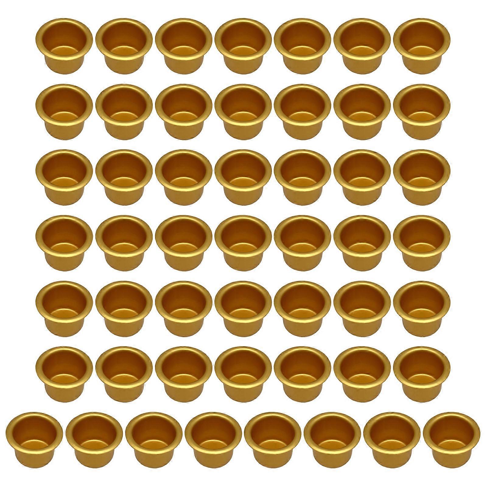 Classical Golden Aluminum Candle Display Cup Stable Base Candlestick Liners Inserts For Candle Making Drip Protectors Multicolor