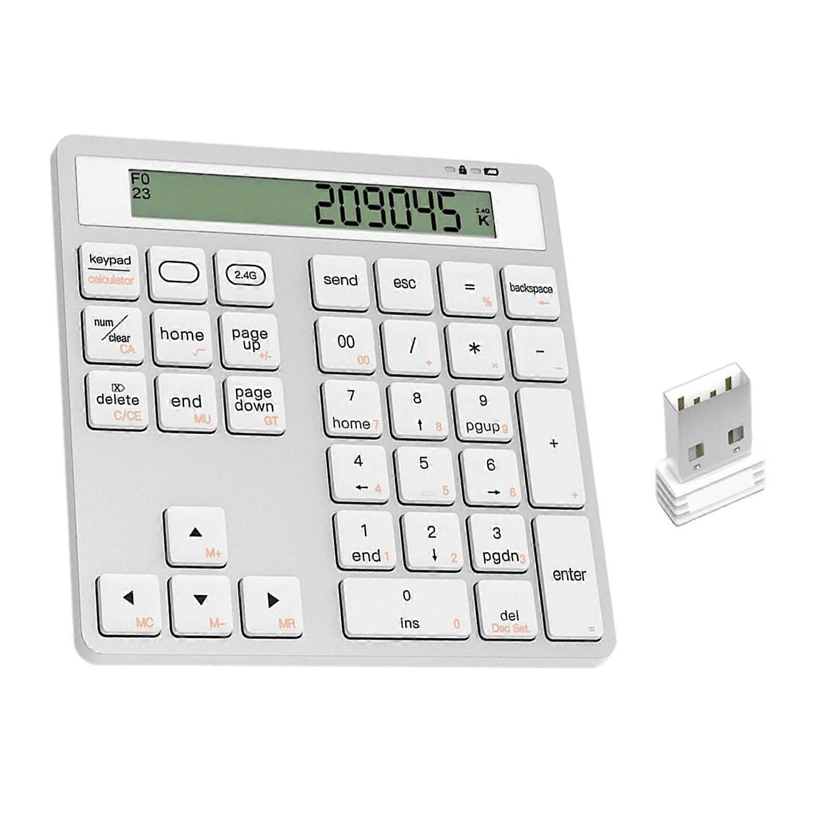 Double Manner Radio Quantitative Keypad With Constructed In Screen Calculator Transportable excellent Number Pad For PC Computer Laptop  Silver