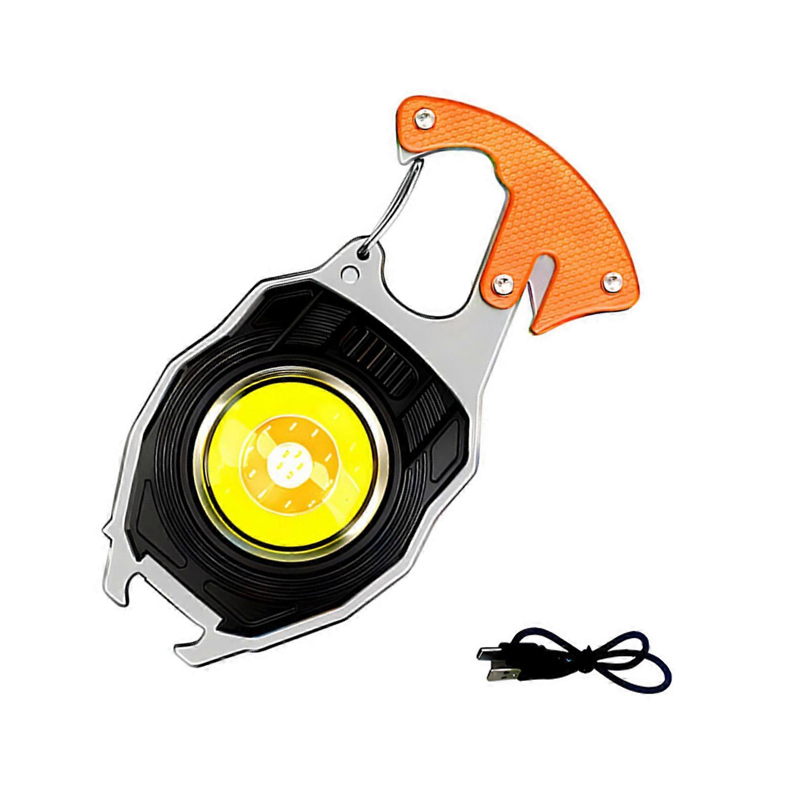 Waterproofed Keychains Flashlights Multifunctional Work Light Small Key Light for Everyday Commuting  orange color