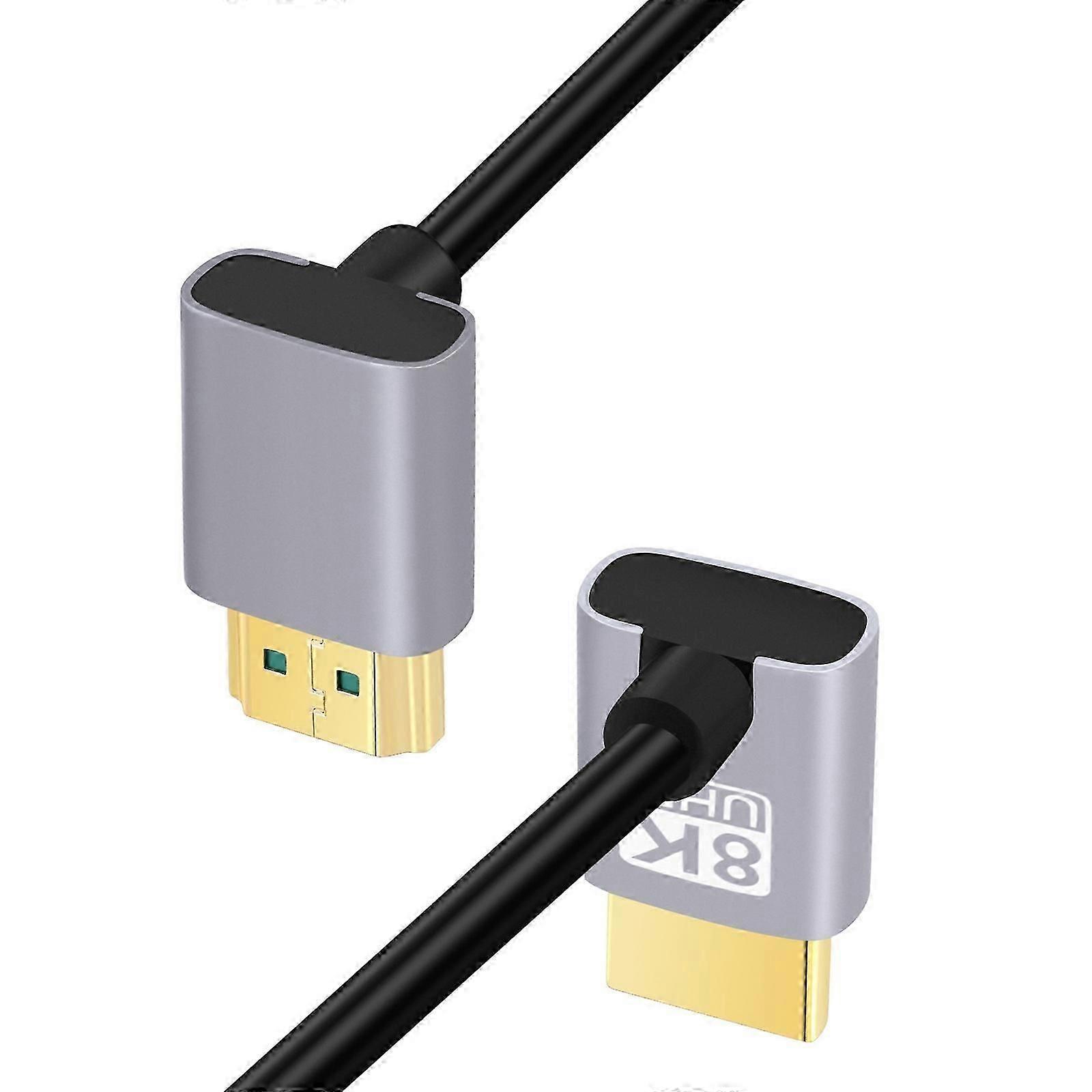 Kaksoiskulmainen HDMI-uros-uroskaapeli teräväpiirtoliitäntöihin