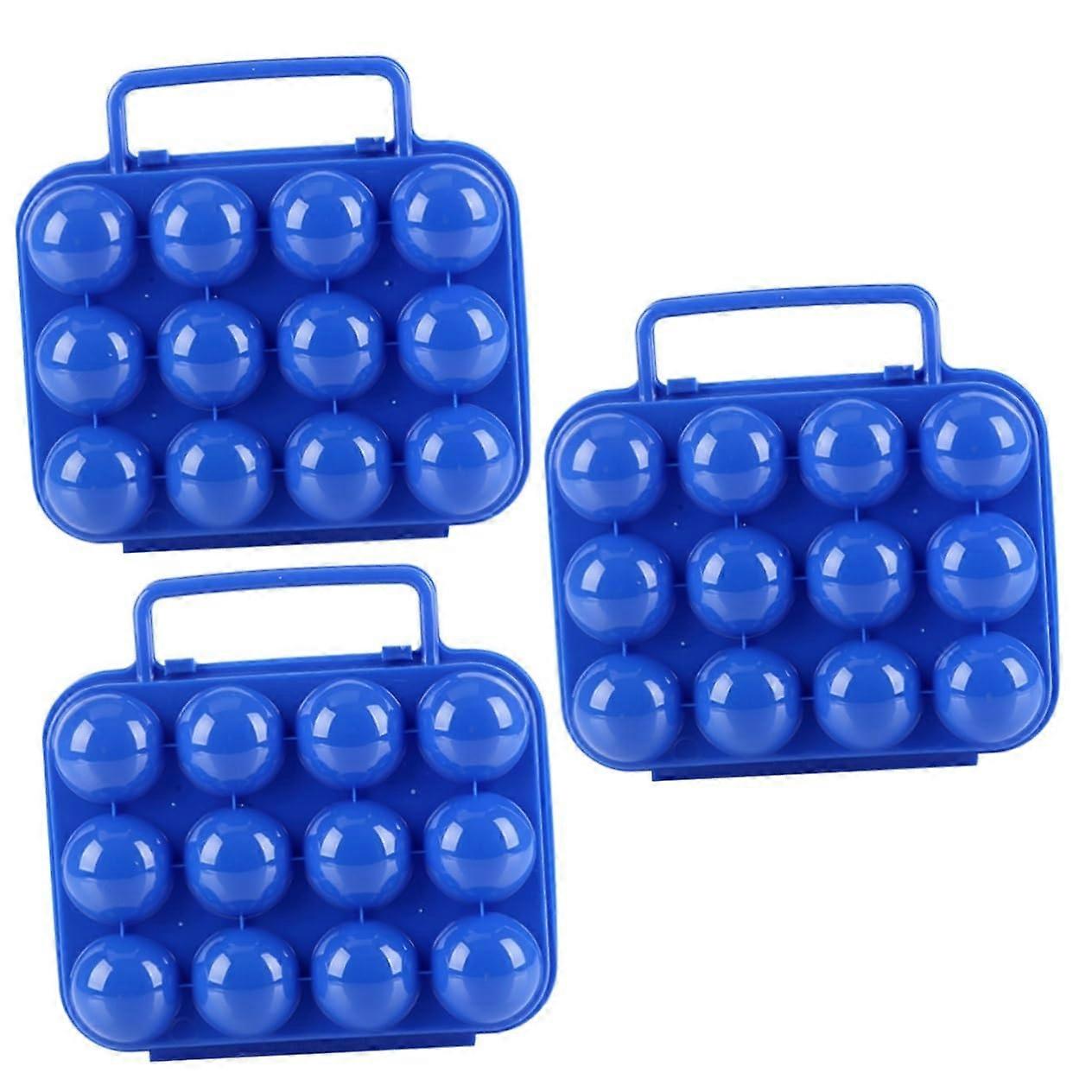 Egg Storage Container Set of 3 Airtight Stackable Egg Boxes with Handle for Home and Camping