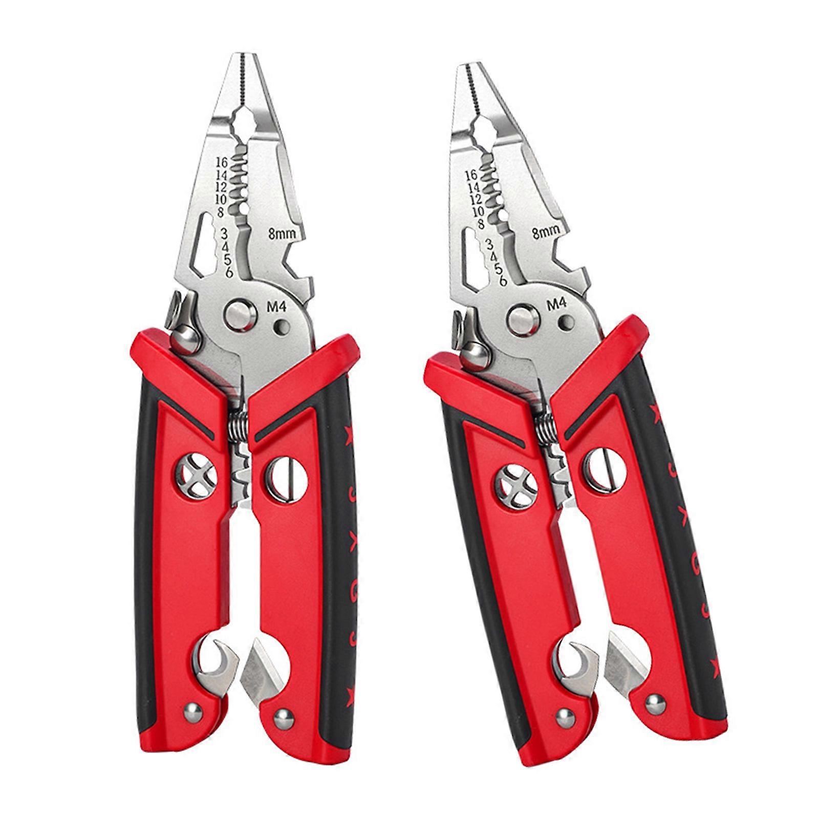 Auto Adjusting Wire Stripper Crimper Ergonomic Soft Grip Handle Precise Cutting Edges For Electricians Technical Workers Multicolor