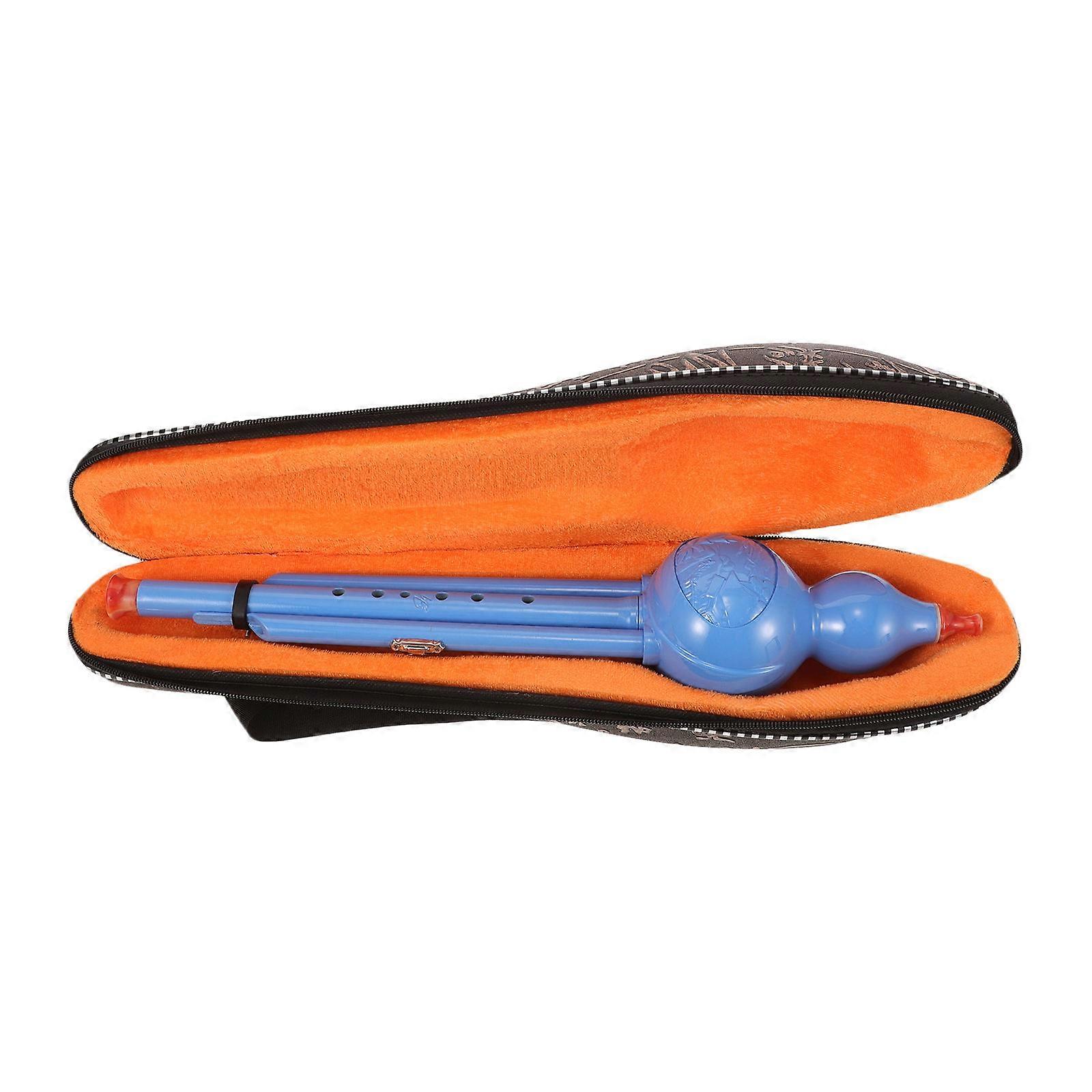 Hulusi Flute Instrument for Learning Use with Case Blue ABS Plastic