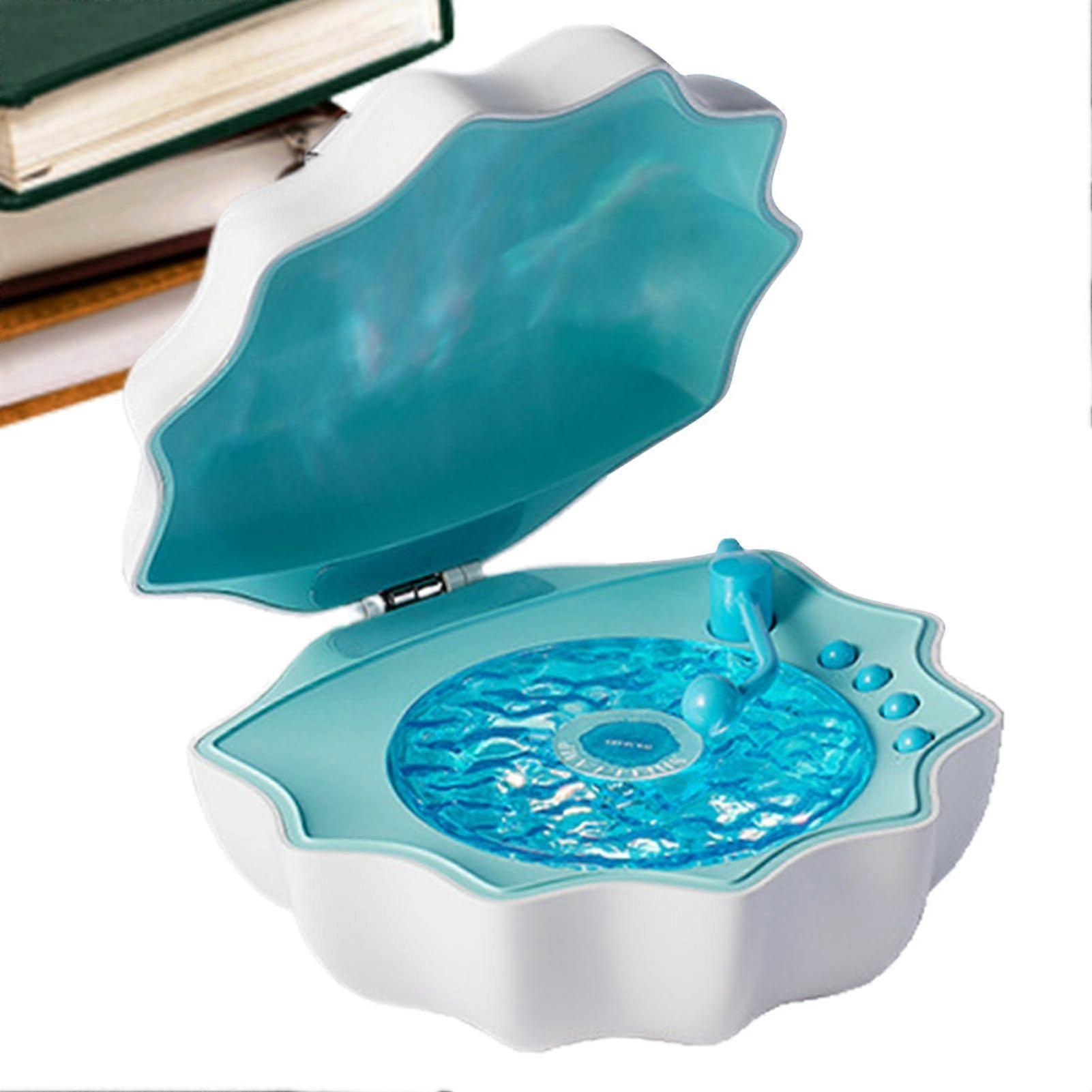 Ambient Music Shell Vintage Sound System Night Light Multicolor Lighting Wireless Audio Gadget For Restful Sleep Blue