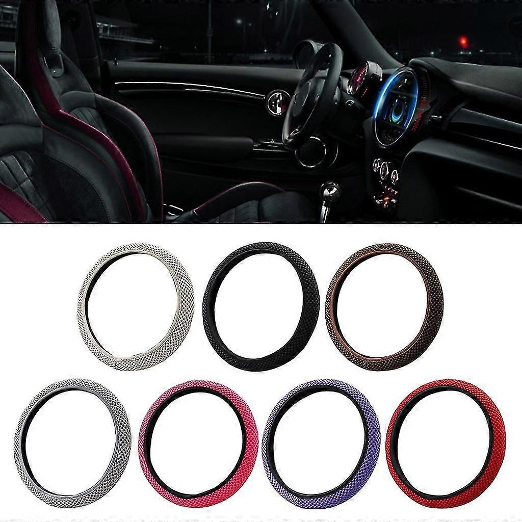 Car Steering Wheel Covers Microfiber Wrap Universal 37-39cm Breathable Covers