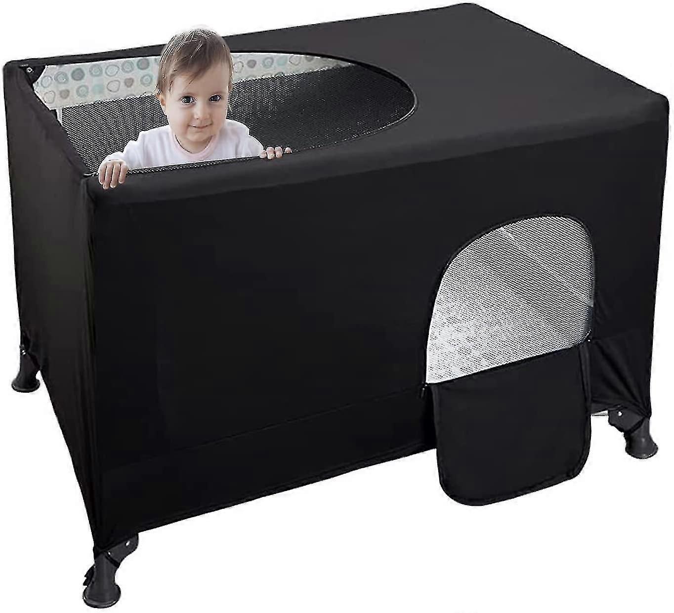 Blackout Crib Canopy Cover - hengittävä Net Sleep Shade matkasänkyyn - sisä- ja ulkokäyttöön