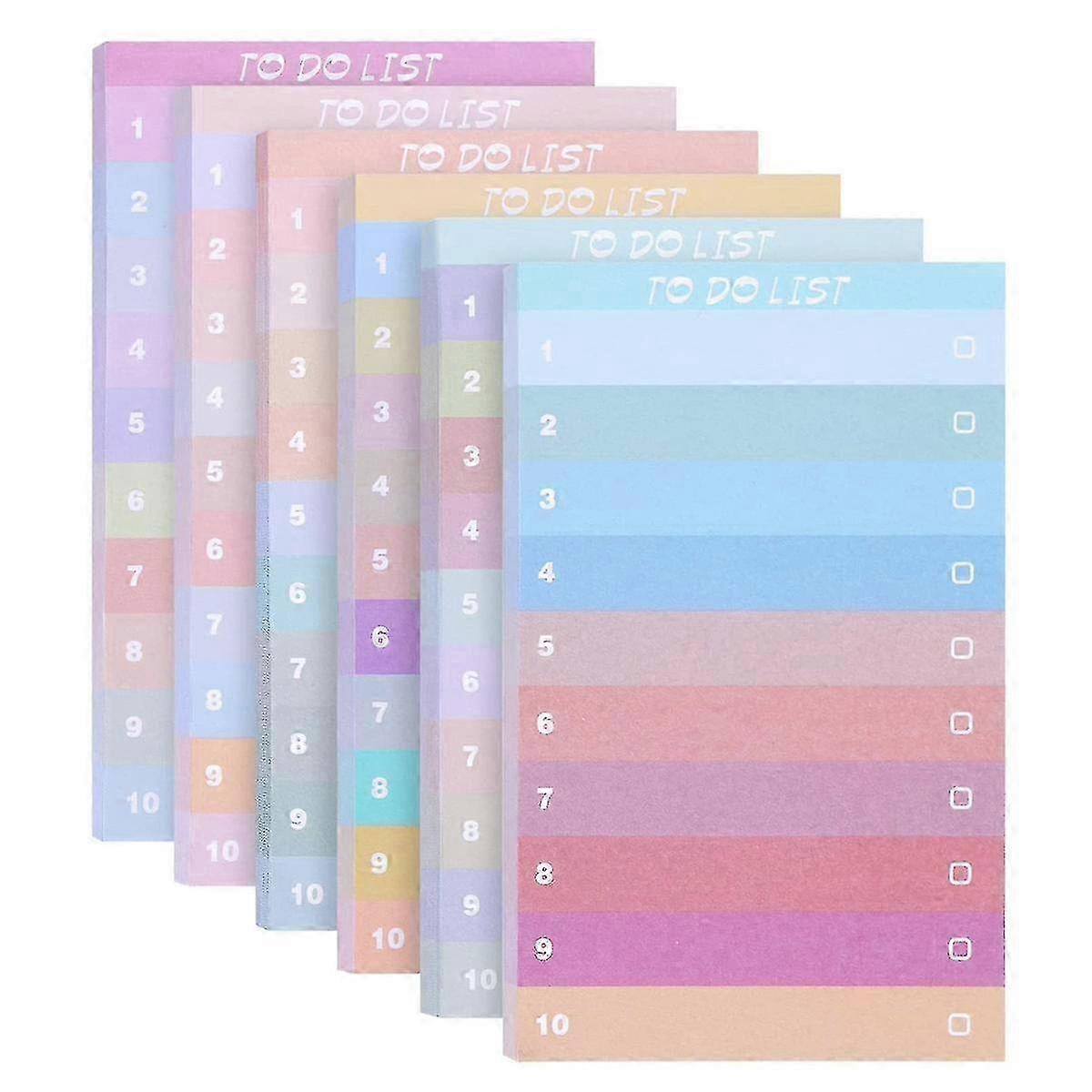 6 Packs to Do List Sticky Notes - 300 Sheets 13x8cm to Do List Notepad - for Work and Back to School 2025