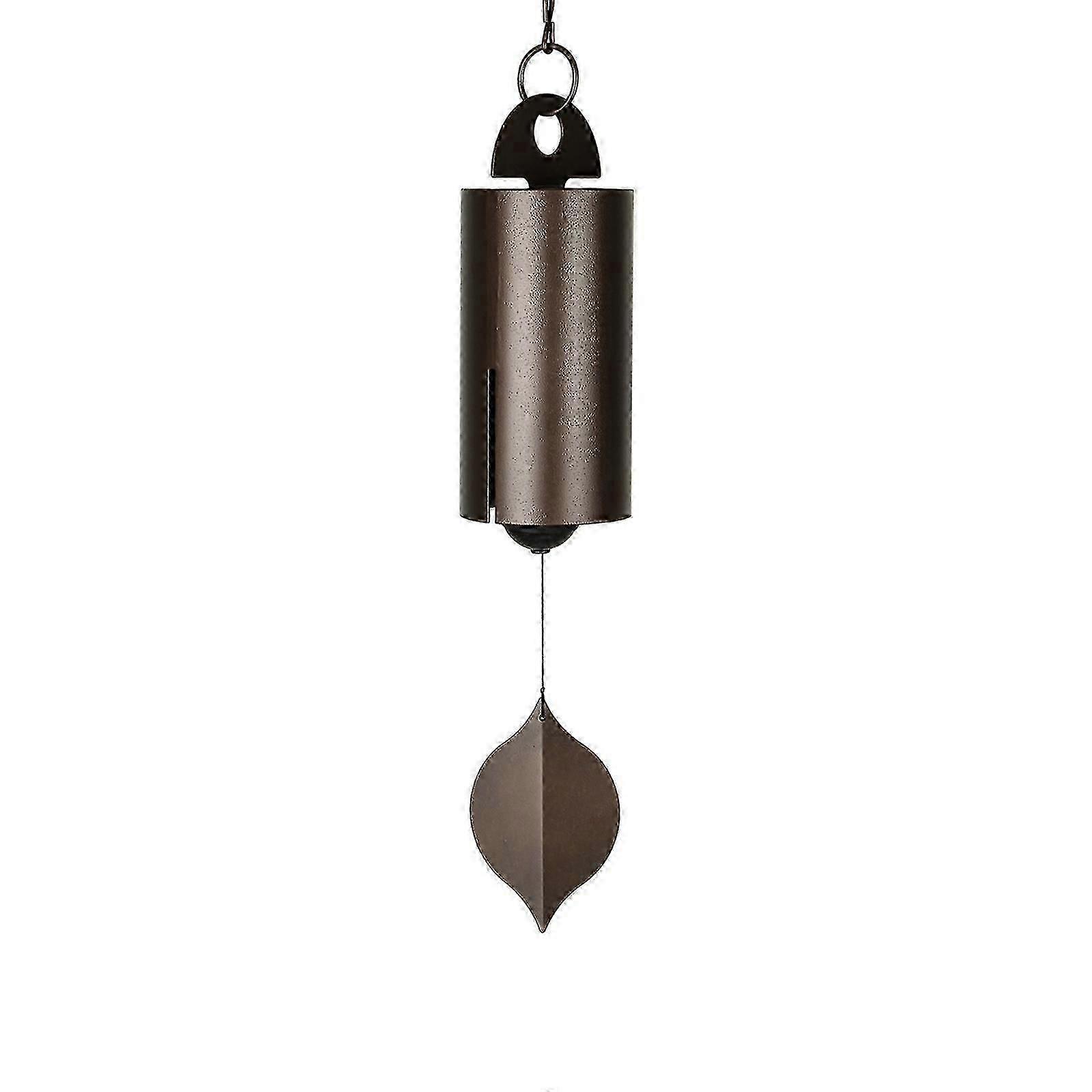 Outdoor Wind Chime with Deep Resonance - Metal and Leaves