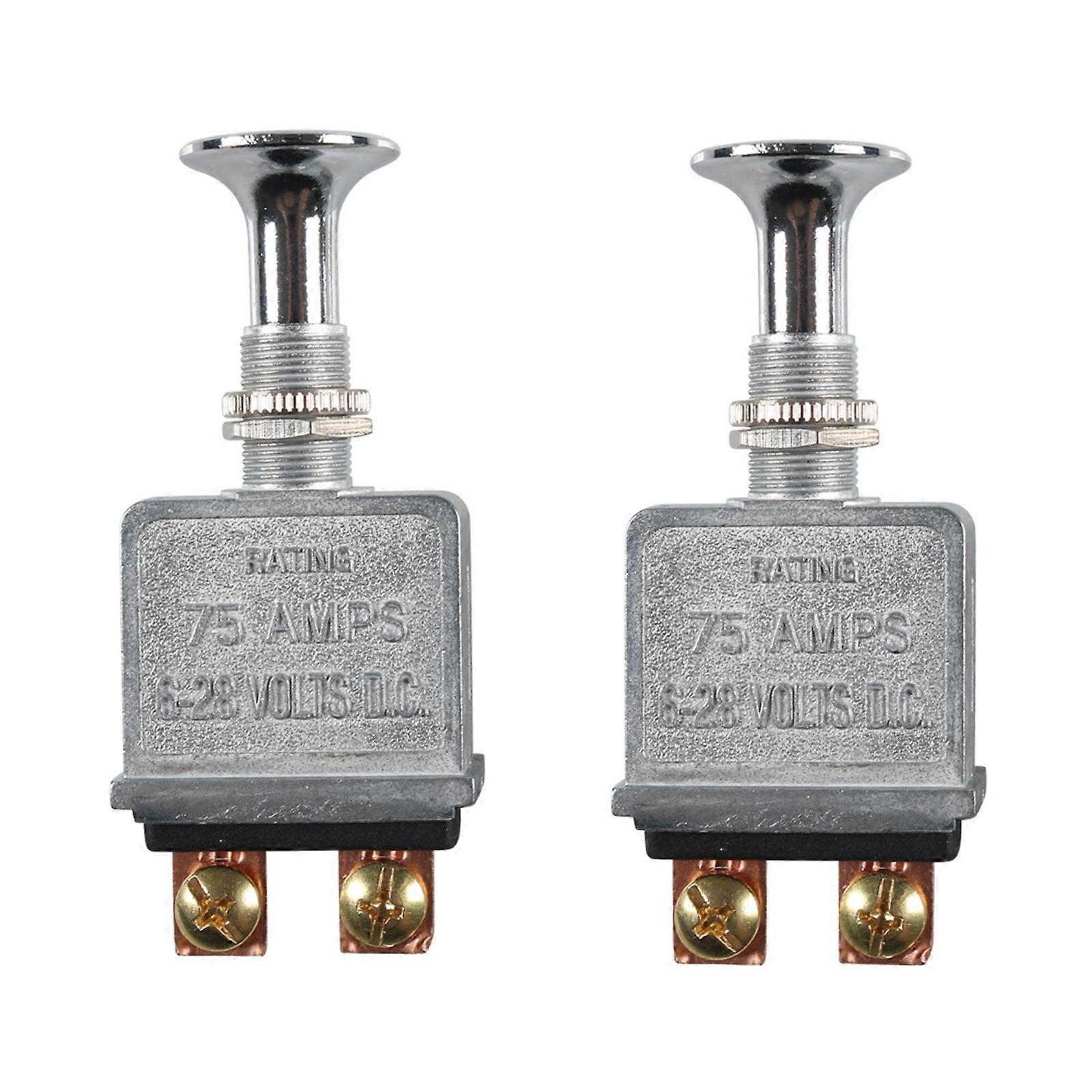 Heavy Duty Toggle Switches Strong Heavy Duty 75Amp Push/Pull Switches Plated Metal Knob 6-28V Push Pull Button Multicolor