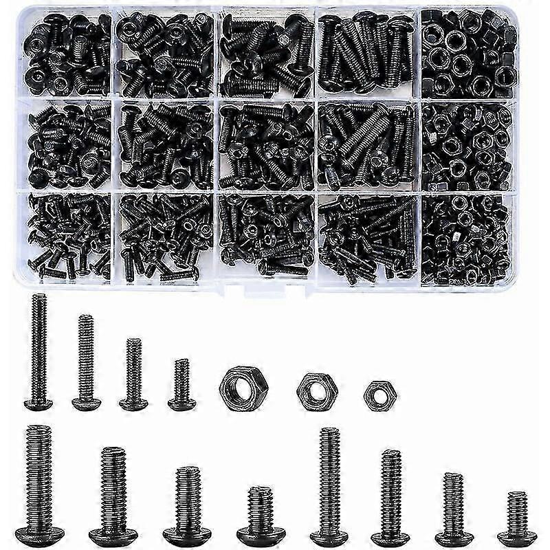 M3 M4 M5 Hex Socket Screws Button Head Screws Nuts Assortment Kit