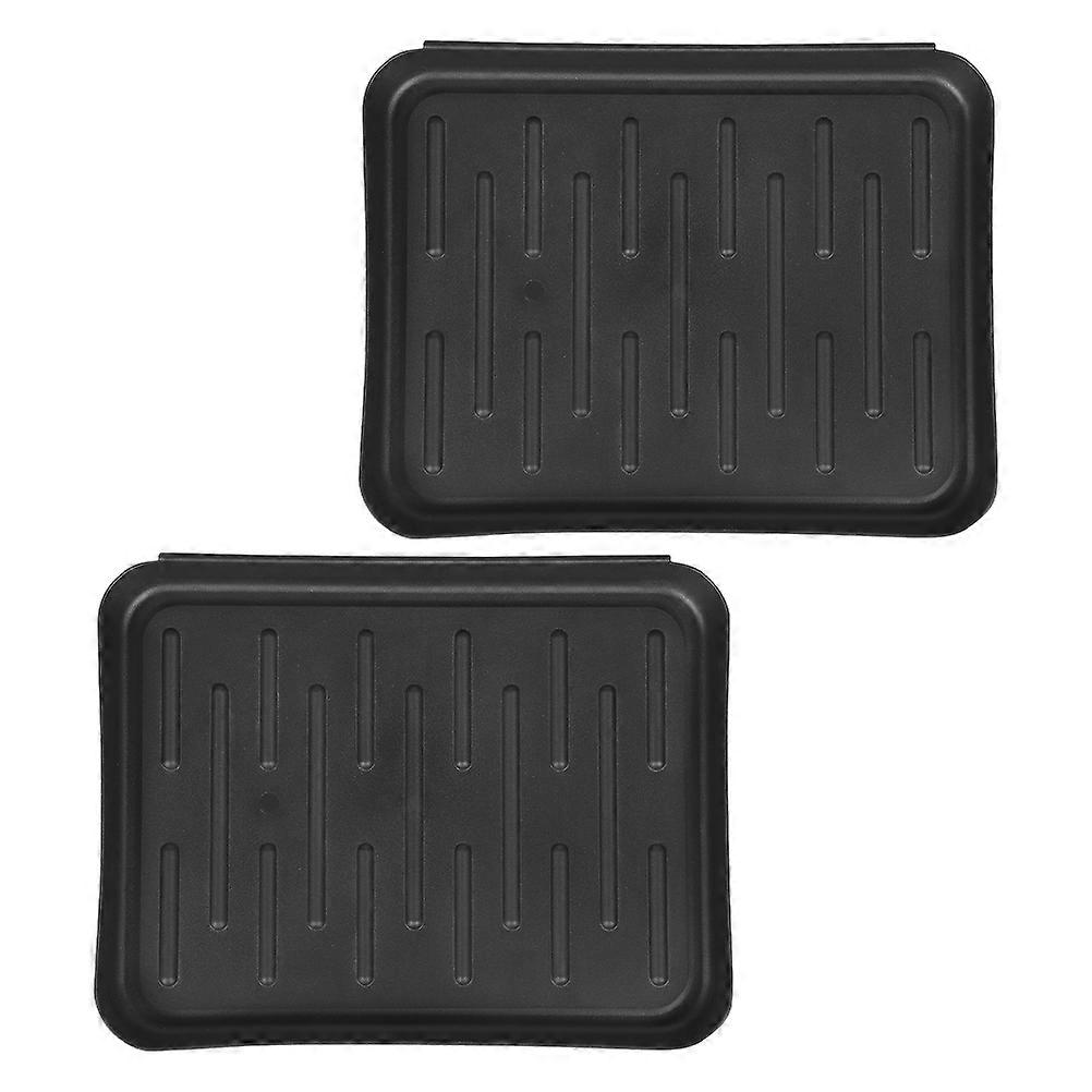 2pcs Plastic Shoe Trays for Storage Use Black Multi-function Boot Holder Tray 10.5x7.5 Inches
