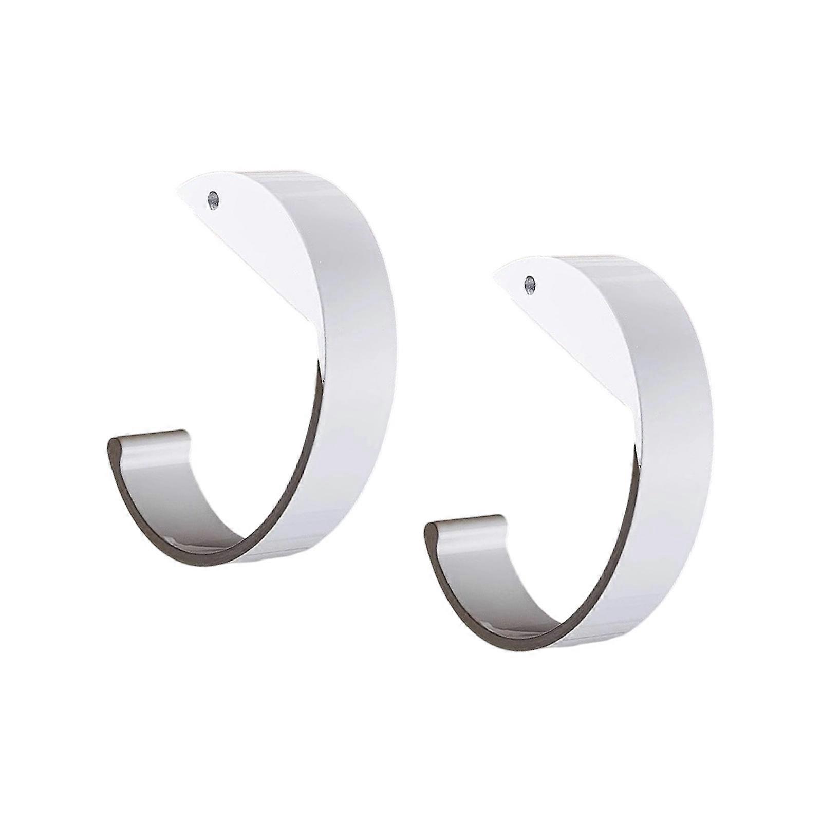 2Pcs Functioanl Table Hooks for Bag and Headphone Storage Multipurpose Desk Hanger with Modern Styles  White