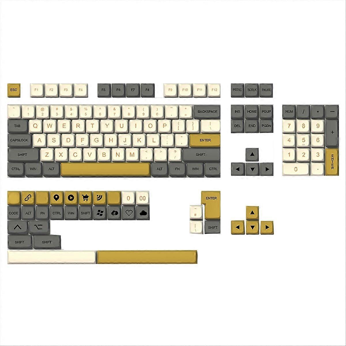 XDA PBT Colorblock Keycaps 138 Keys PBT Material Sublimation English