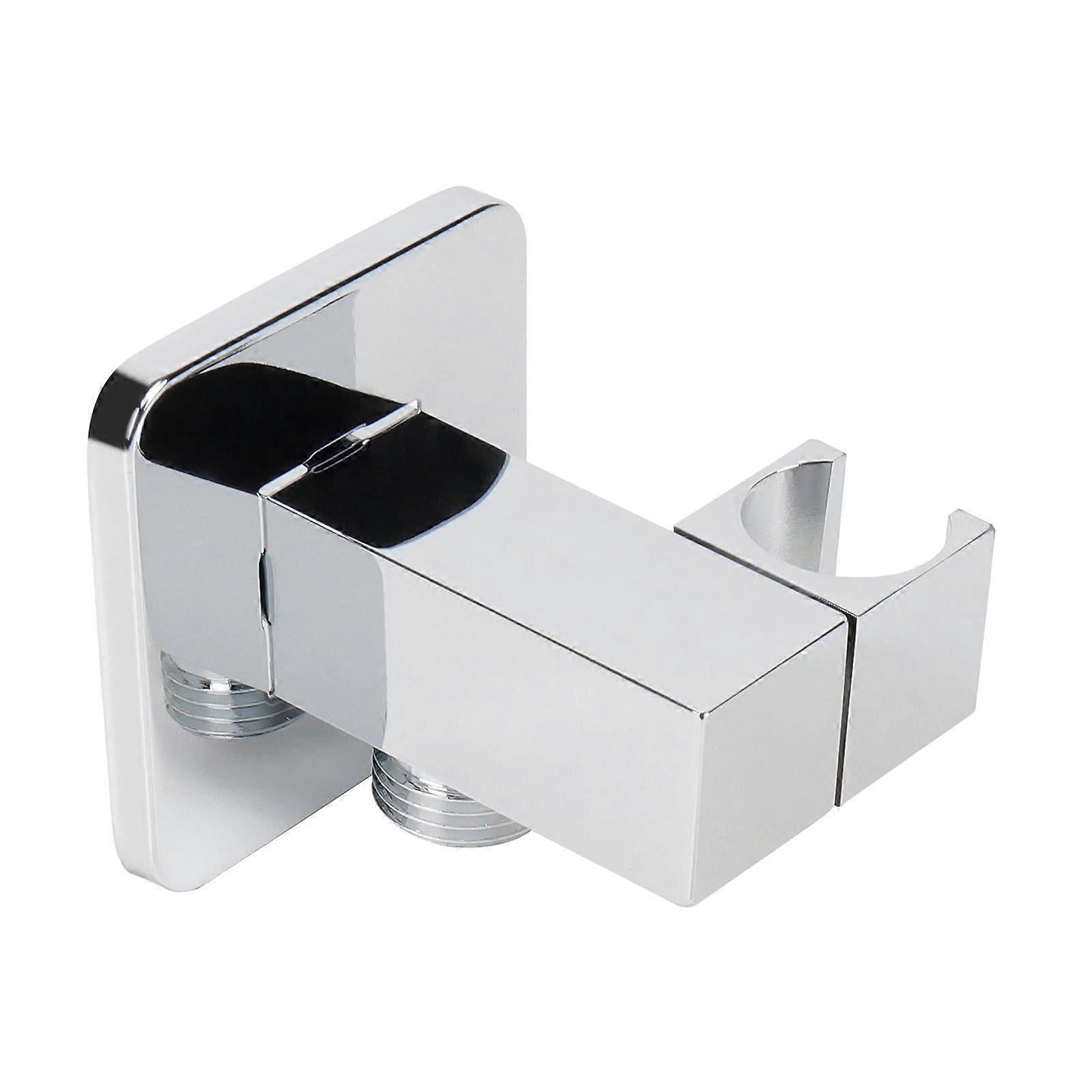 Shower Wall Bracket Solid Brass with Flange Chrome Handheld Holder G1/2 Male Connector