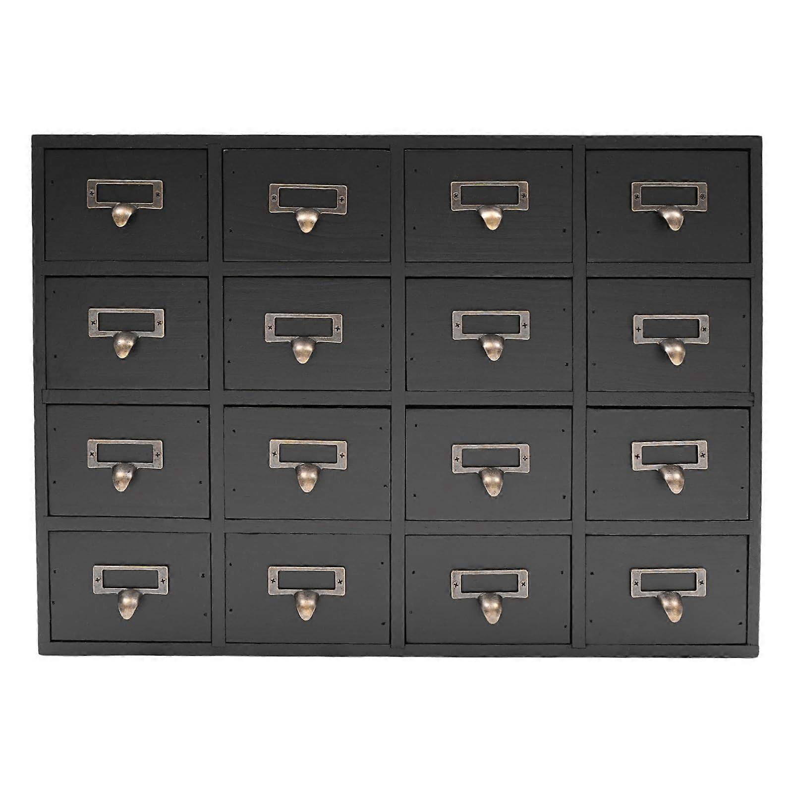 16 Drawer Apothecary Cabinet Rustic Wooden Storage Organizer Vintage Style for Hardware Store
