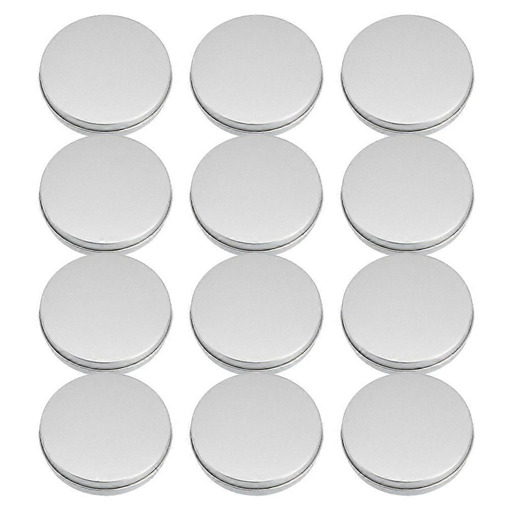 DIY Candy Game Box Round Metal Containers for Storage 12Pcs Silver
