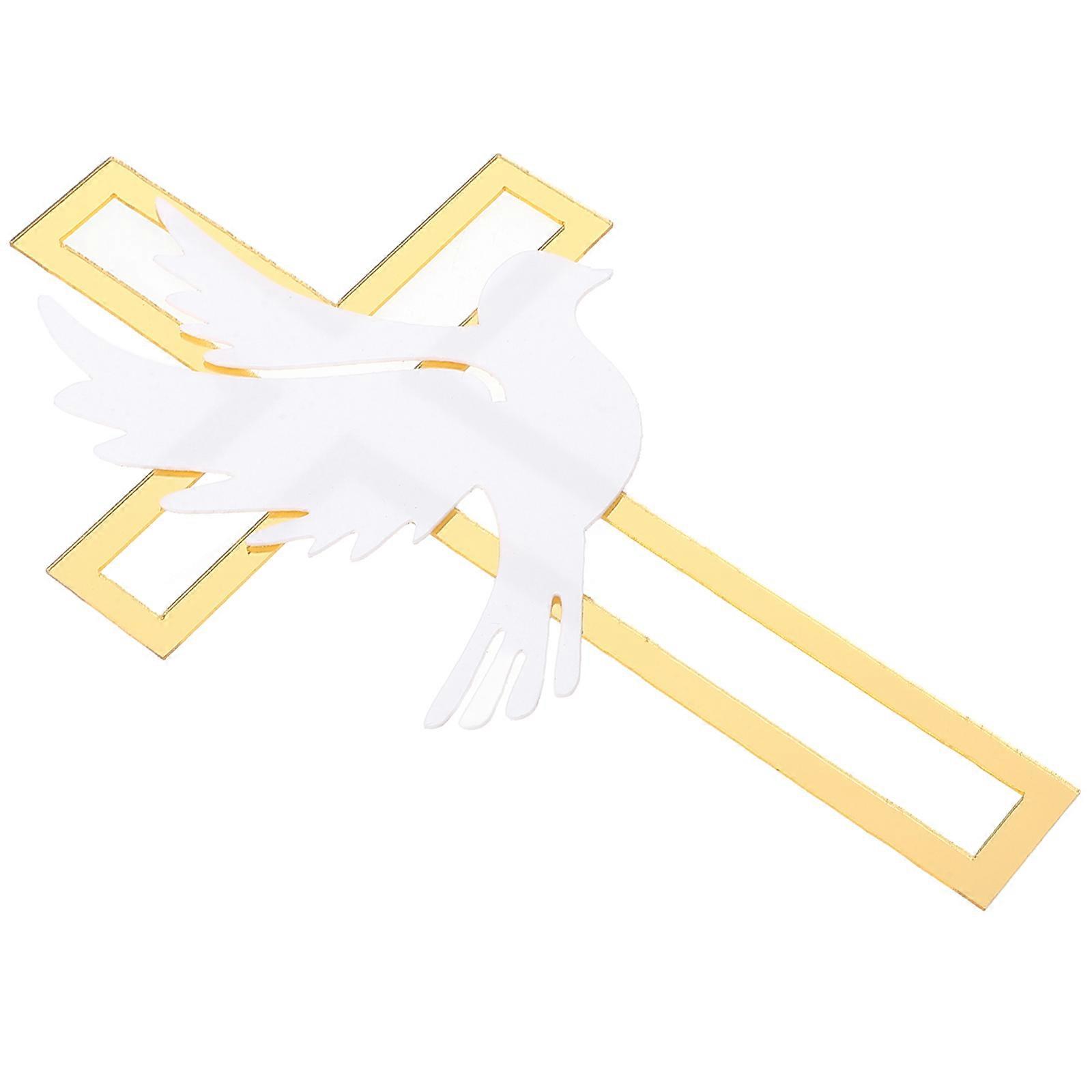 Multi Colored Cross Cake Topper for Decor 4Pcs Acrylic Cross Cake Picks