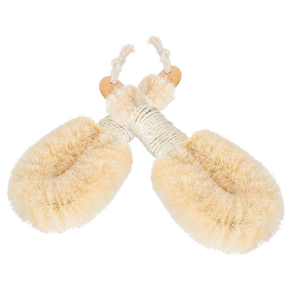 Beige Sisal Body Brush for Bathing Use with Exfoliating Function 10Pcs