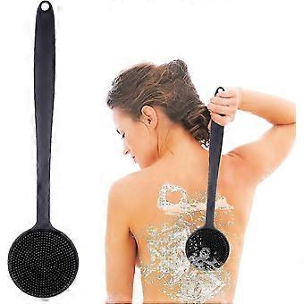 Back Scrubber Silicone Body Scrubber Long Handle Bath Shower Back Brush Body Exfoliator (long Handle)