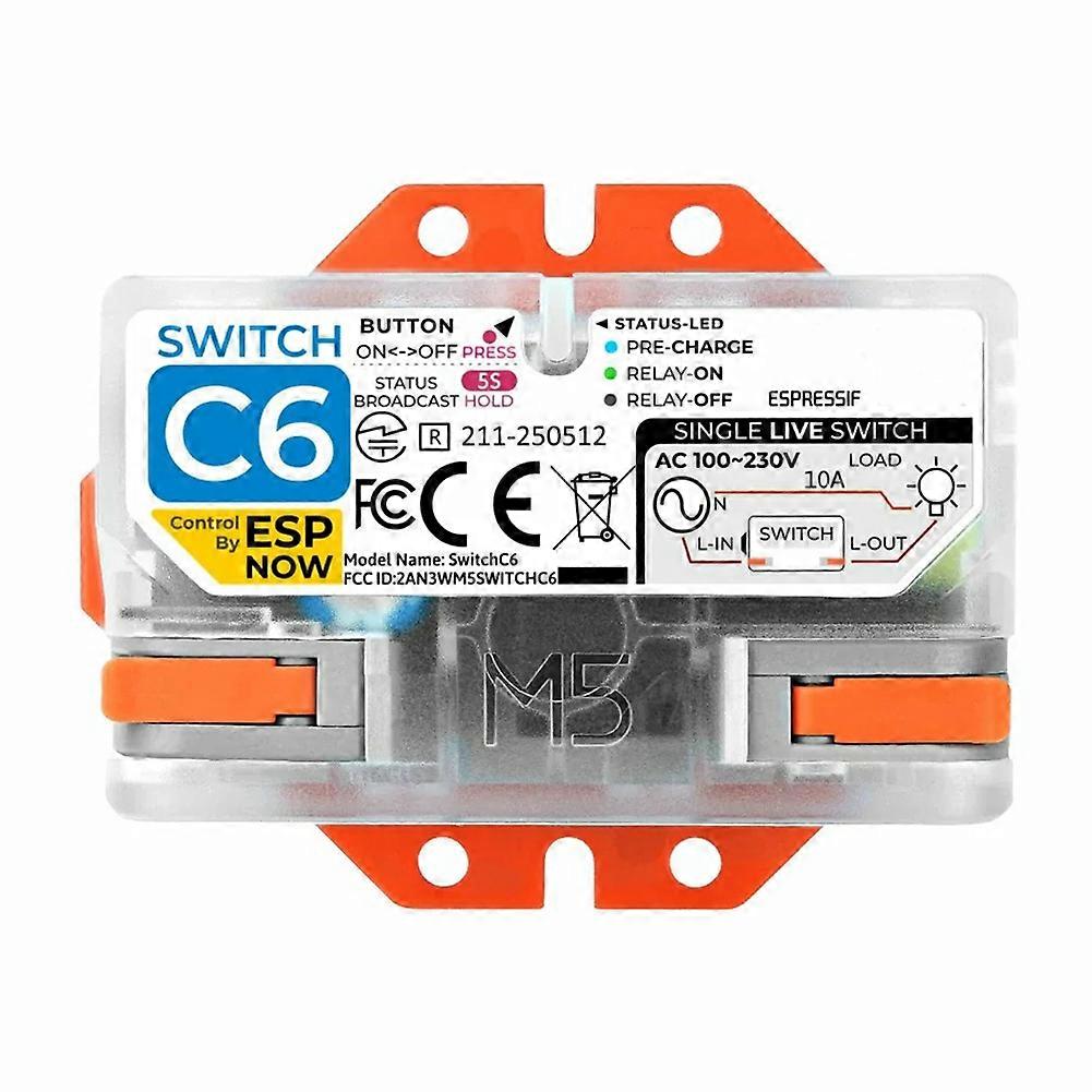 For M5Stack Wi-Fi Smart Switch Single Live Wire ESP32-C6 Chip Remote Control Energy Efficient Home Automation