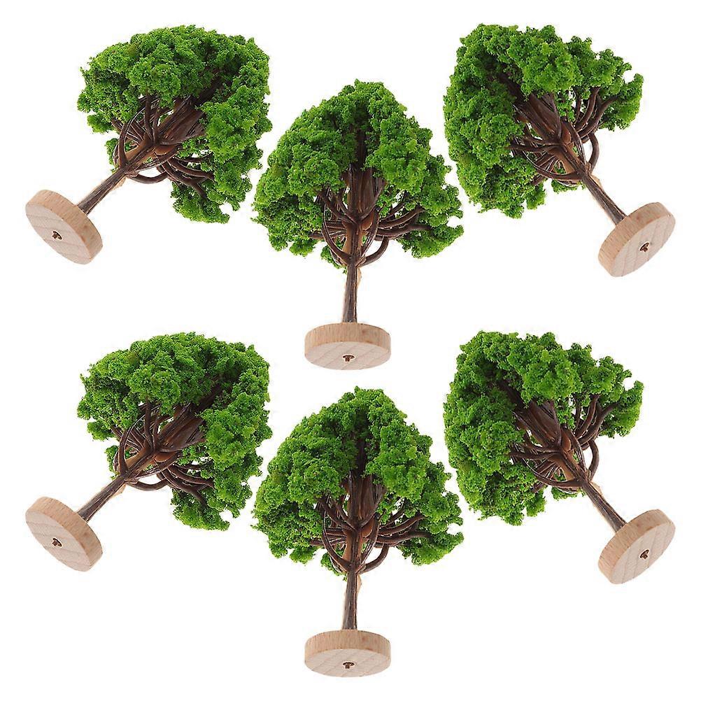 Realistic Miniature Street Trees for Decoration 6Pcs Plastic Model Trees