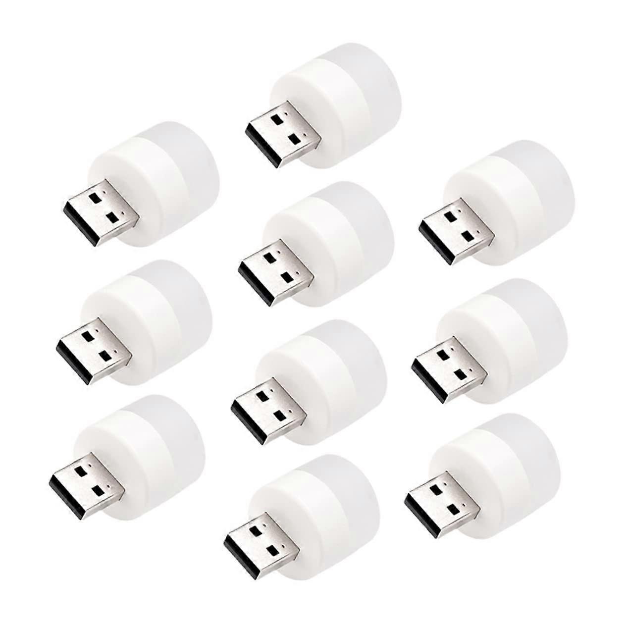10pcs USB Car Interior Light Mini LED Night Lamp Warm Cool Soft Ambient Lighting Plug and Play