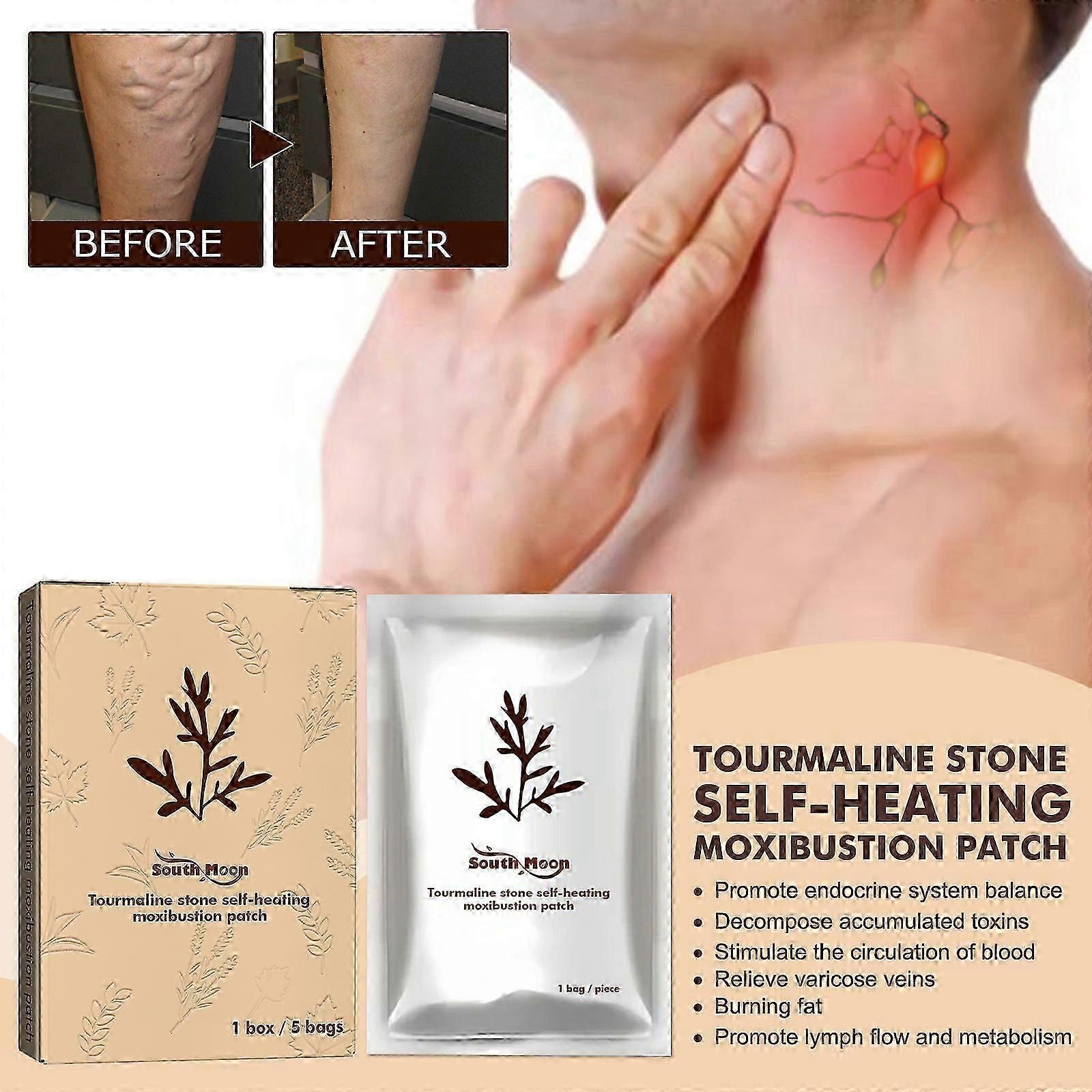 Self-Heating Tourmaline Moxibustion Patch for Joint Pain Relief, Slimming & Detox  Natural Herbal Ingredients, Easy Application, Promotes Circulation