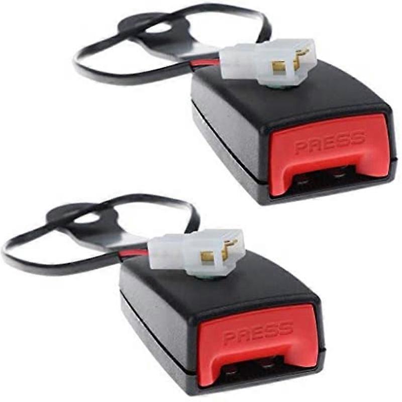 2pcs Car Front Seat Belt Lock Buckle Socket Connector Warning