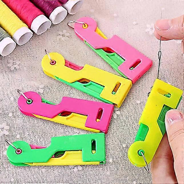 Random Color Threader Elderly Guide Needle Easy Device Convenient Automatic Sewing Needle Threader Thread Guide Tool
