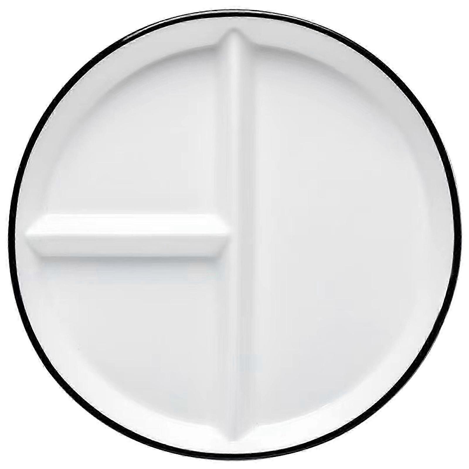 Divided Plates 3Pcs Ceramic Plate Serving Gathering Dining Table 21X21CM White Elegant Style